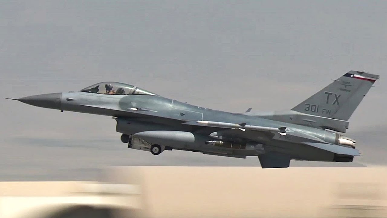F-16 Fighter Jets Take-offs And Landings At Bagram Airfield