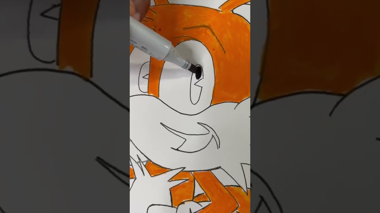 Drawing Tails From Sonic The Hedgehog - Step by Step