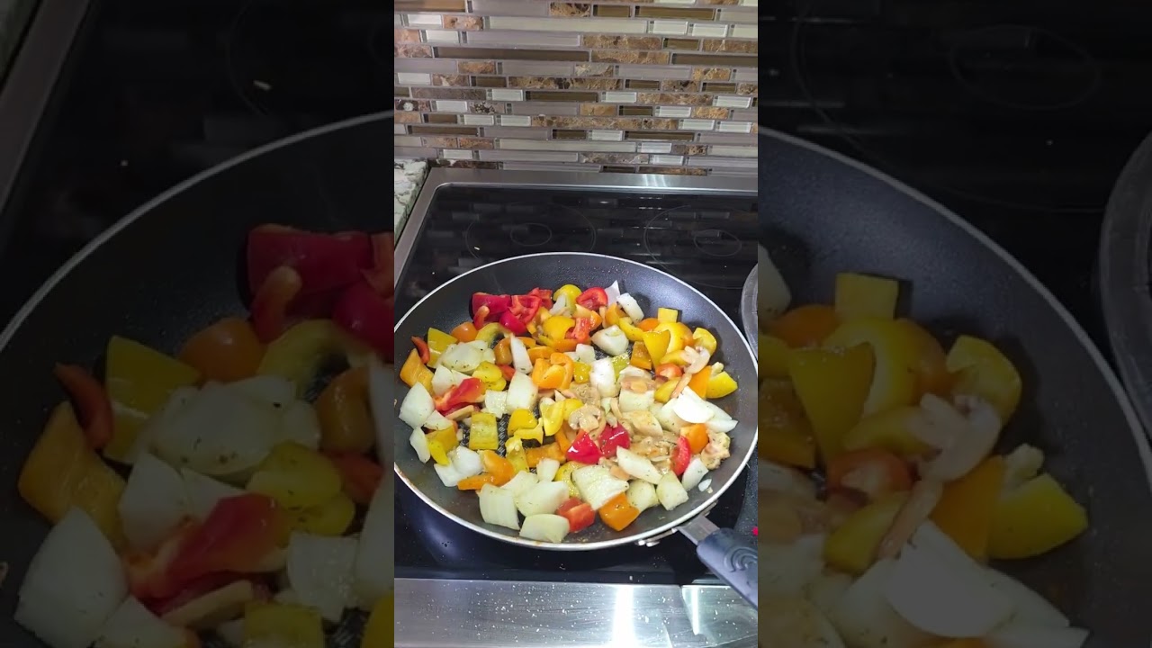 Pork Tenderloin Medallion  with  Peppers Onions and  Mushrooms