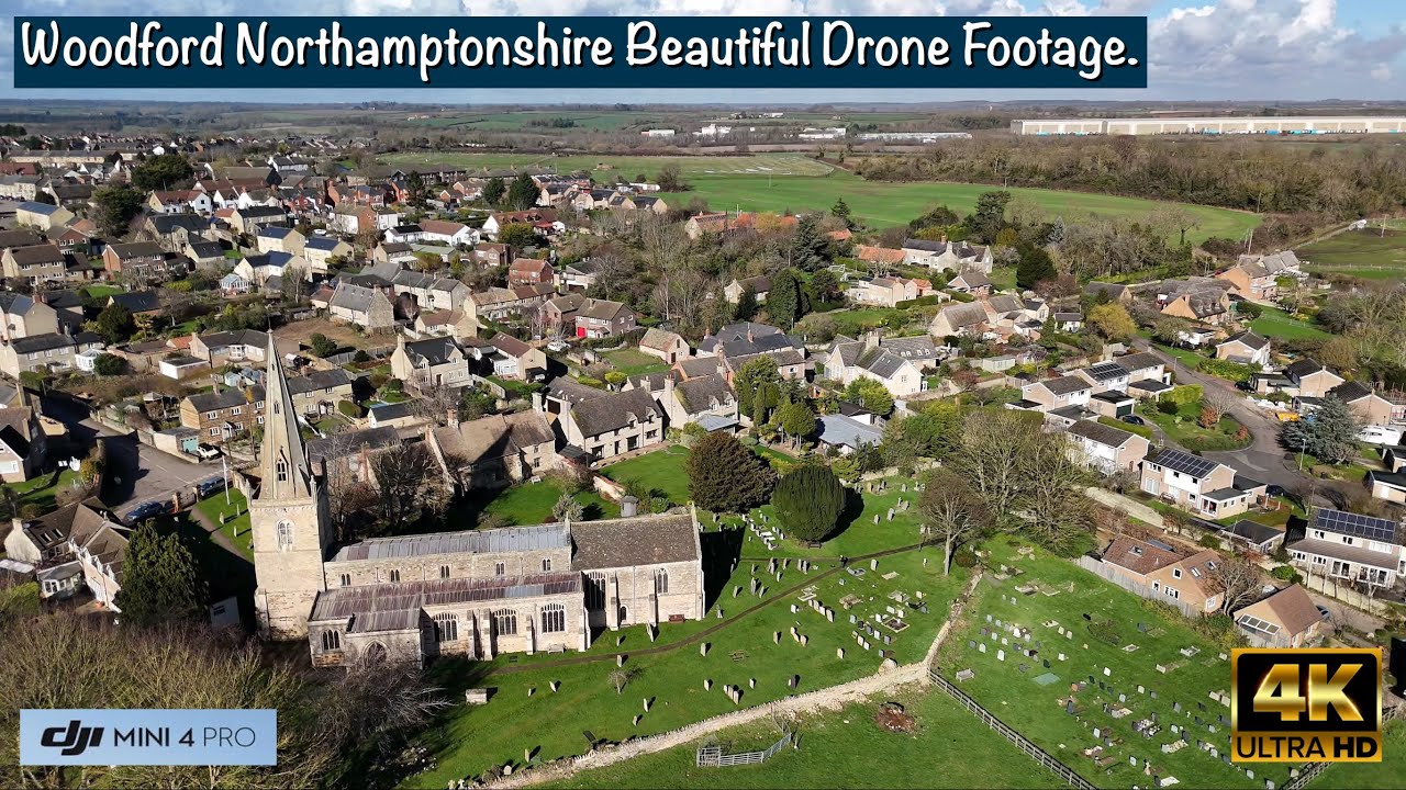 Woodford Northamptonshire | Stunning Aerial Views in 4K | DJI Mini 4 Pro Drone Footage