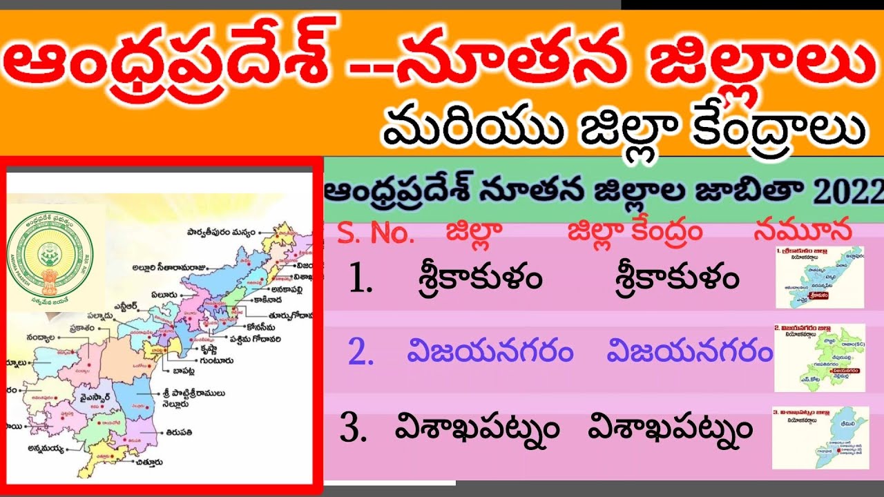 AP new districts list  2022|Ap new districts list with their Headquarters - 2022|#Ap new districts