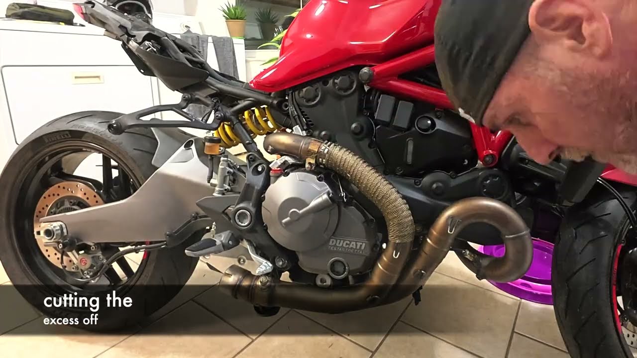 Video #2 Ducati Monster DEI Titanium installing exhaust wrap