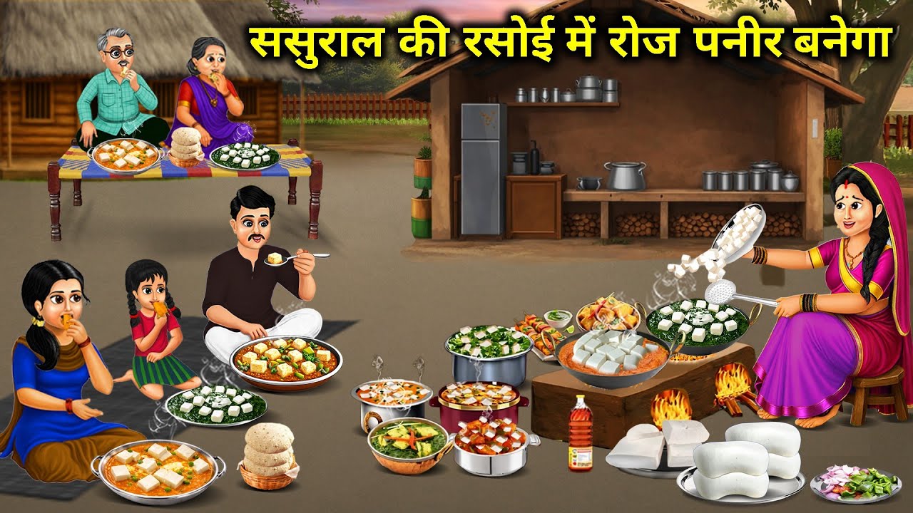 ससुराल की रसोई में रोज पनीर बनेगा || Paneer Will Be Made Daily In In-Laws Kitchen || Cartoon Video