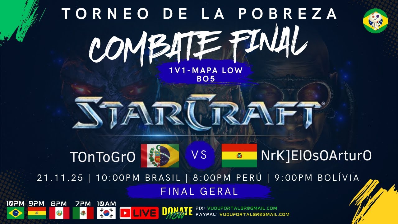 🟢 LIVE 2025_11_21 [ TOnToGrO  VS  NrK]ElOsoArturO ] FINAL TORNEO DE LA POBREZA | STARCRAFT | VUDU
