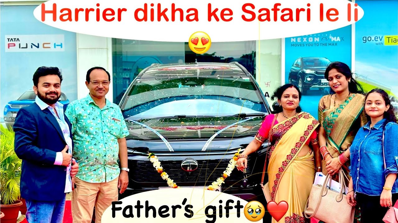 Harrier dikha ke Safari 2024 top model ki delivery le li | Gifted to Papa🎁 | Safari delivery vlog
