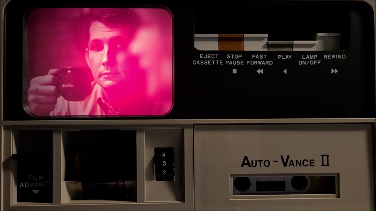 Graflex Auto-Vance II playing a depressing 1970's filmstrip