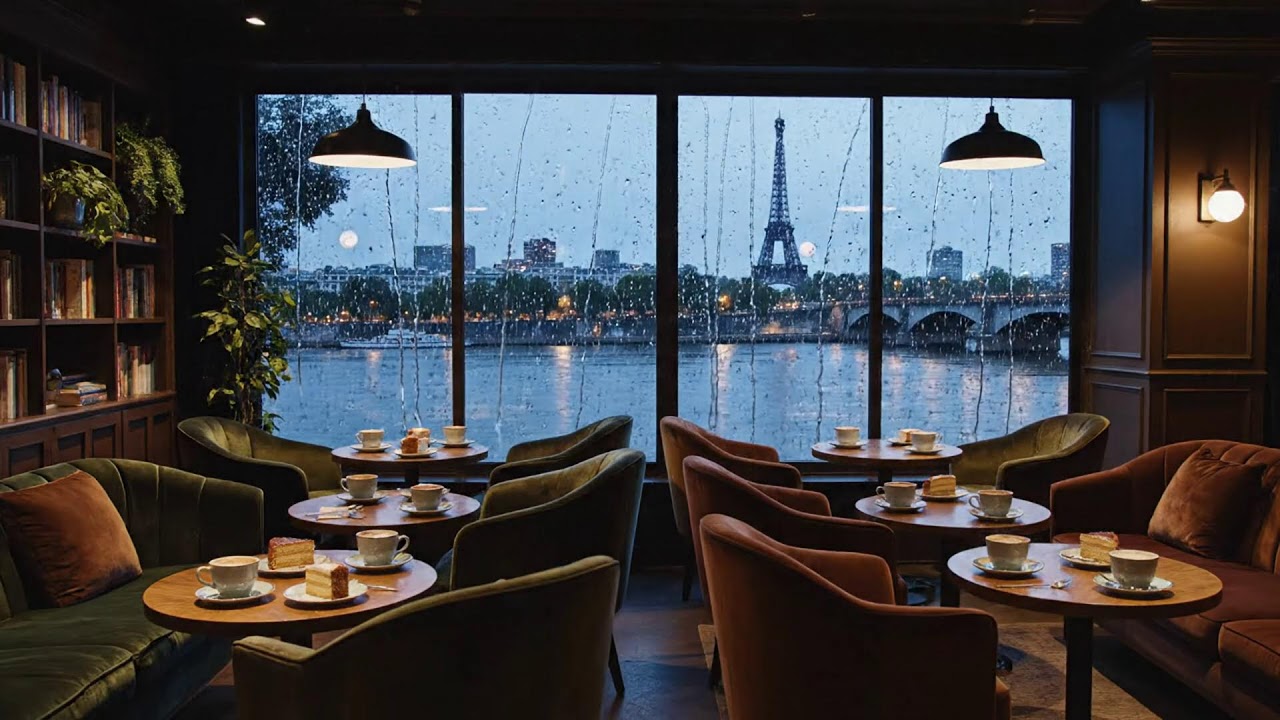 Cozy Winter Coffee Lounge ❄️ Relaxing Jazz Piano & Crackling Fireplace Ambience for Study & Work