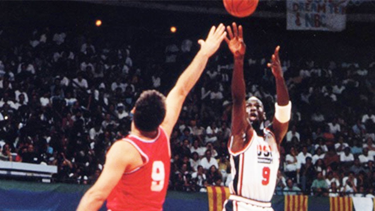 Michael Jordan with the USA Basketball Dream Team v Venezuela - 1992 Pre-Olympic Tournament