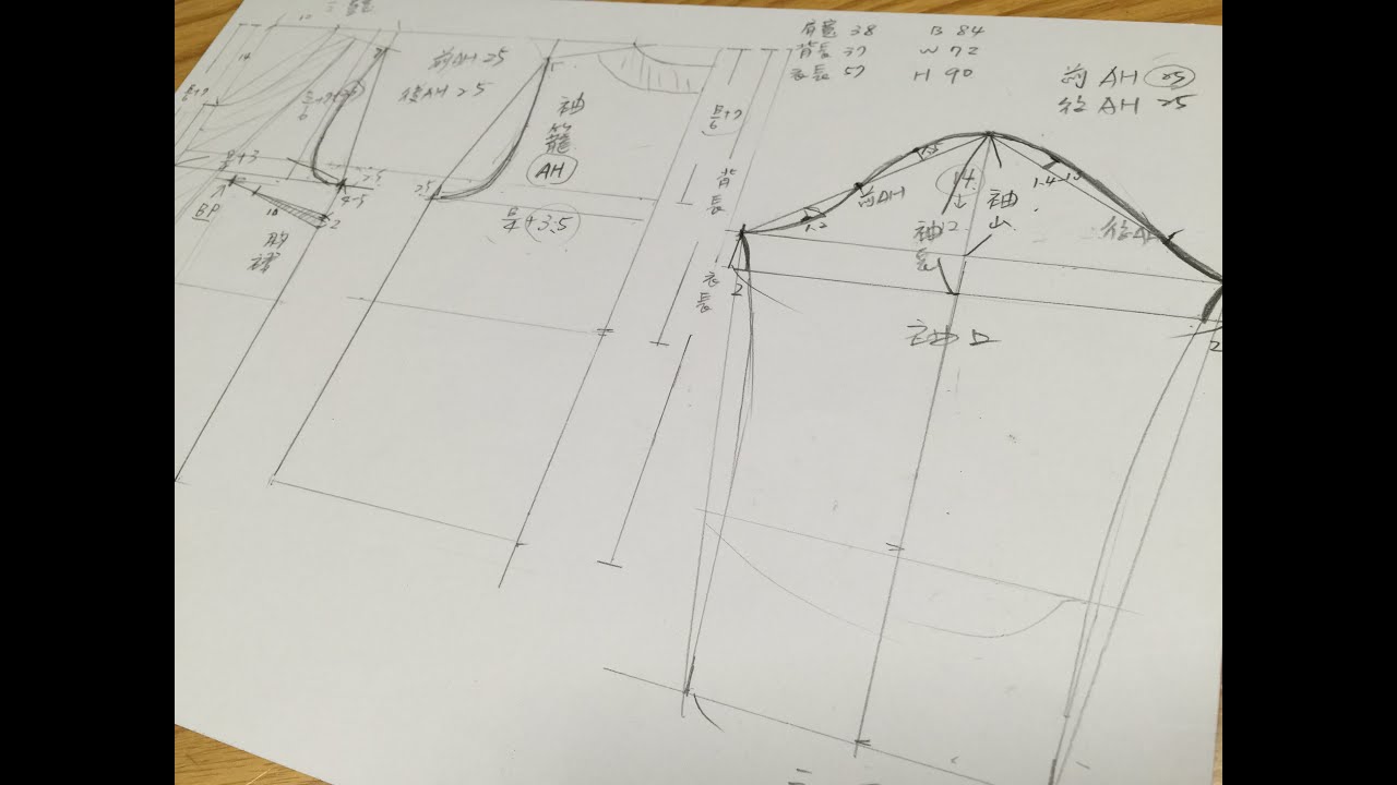 清秀佳人布坊 - 手作教學 - 無領有袖子的上衣製圖