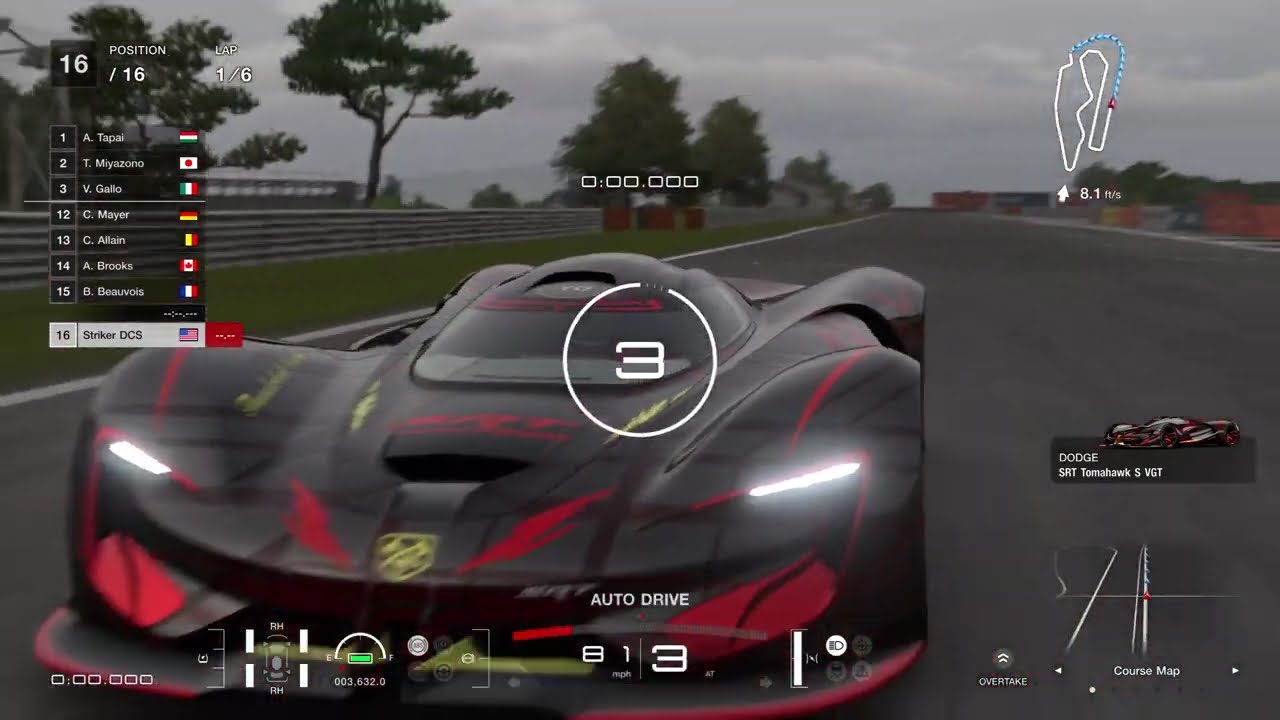 GT7 - Weekly Challenge Race 4 in Dodge SRT Tomahawk S VGT in Hypercar Parade at Dragon Trail Gardens