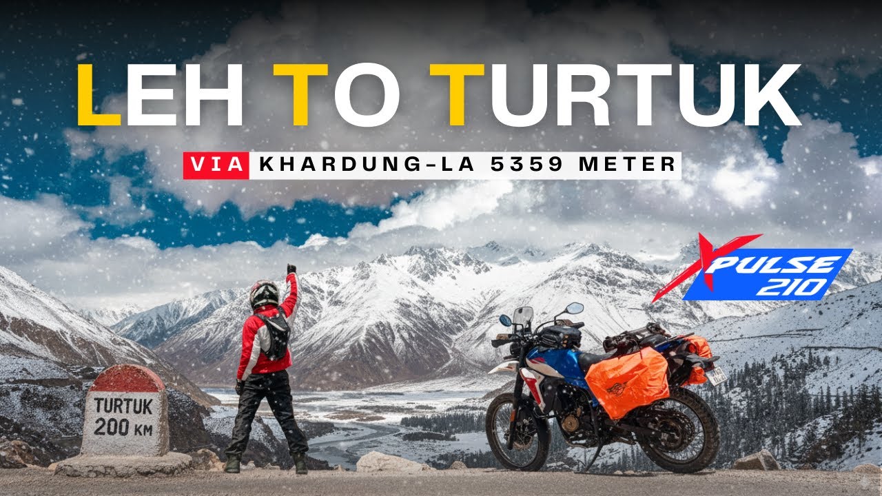 Ep.2 Leh to Turtuk via Khardung-La on Xpulse 210 | Solo Ladakh Bike Ride 