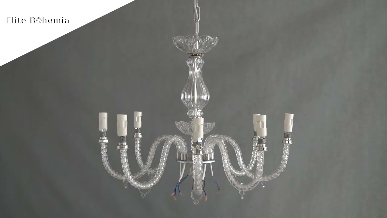 Assembly of a classic crystal chandelier