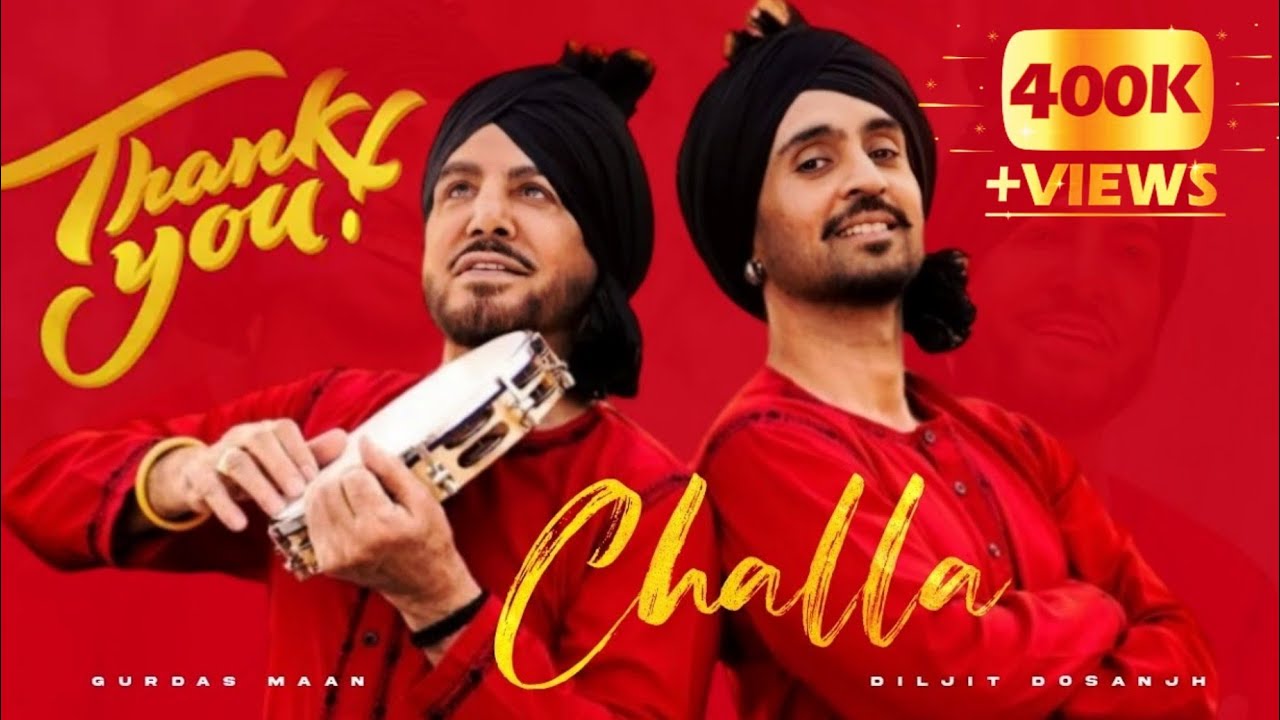 Challa Gurdas Maan✨💛Diljit Dosanjh Lyrics video Punjabi Song Saprk music latest 2023 song 400k+view