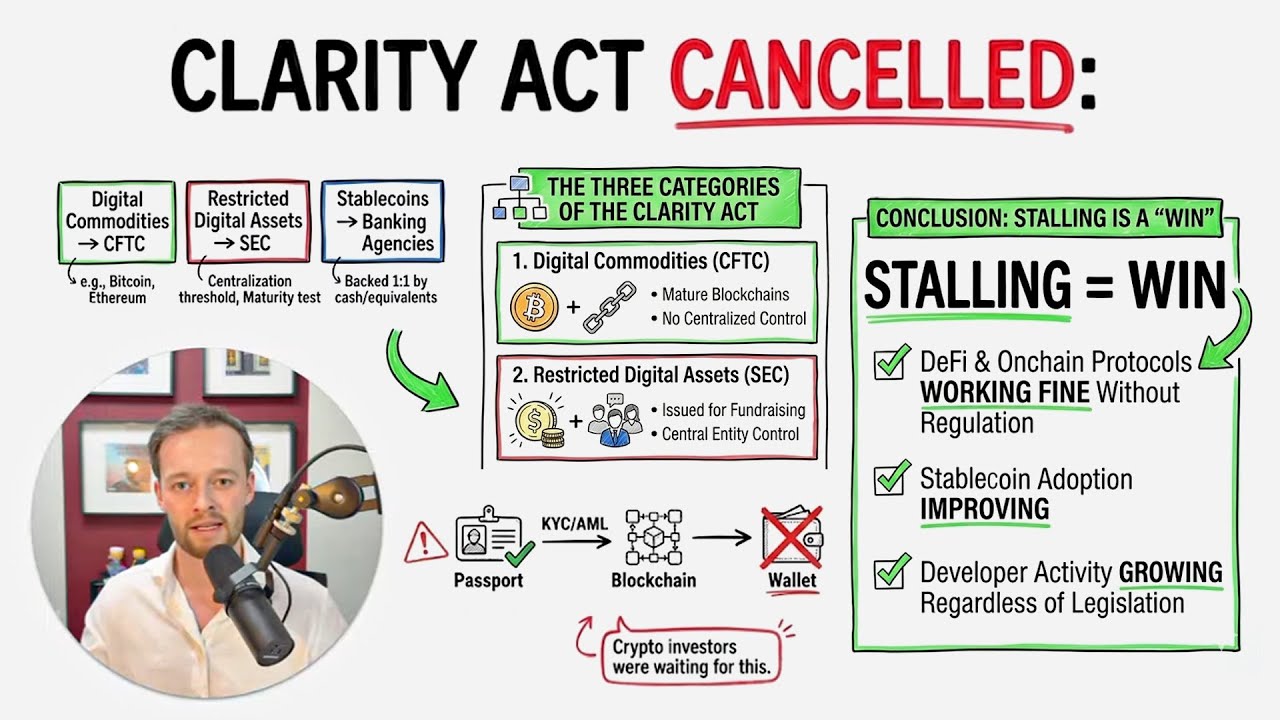 Clarity Act CANCELLED - Why This is GOOD for Crypto