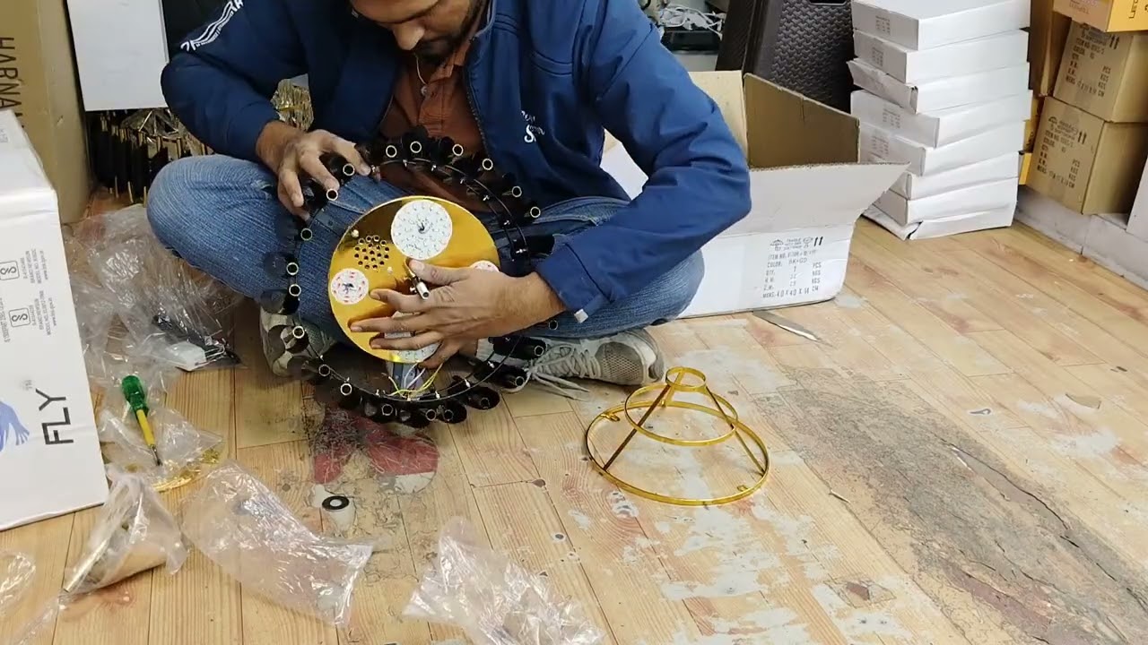 400 mm black gold jhumar assemble full video moving jhumar assembly video