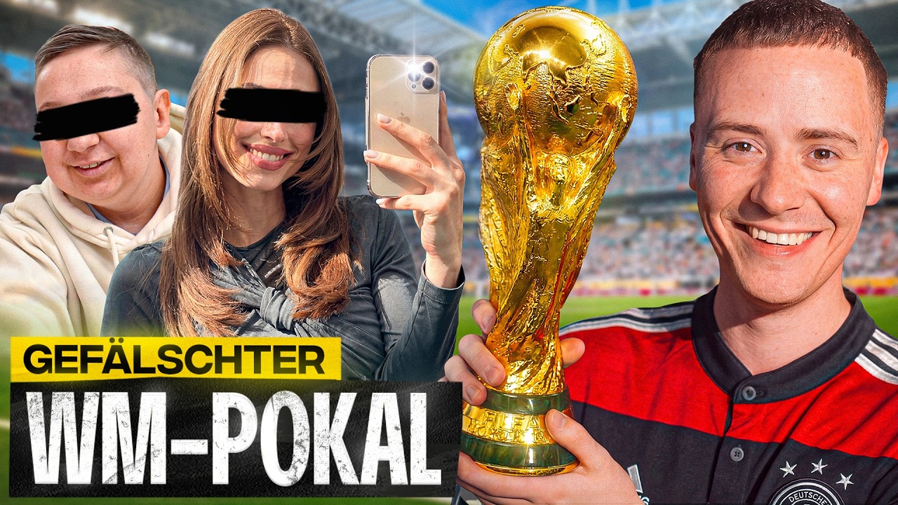 Influencer werben f&uuml;r meinen Fake-WM-Pokal