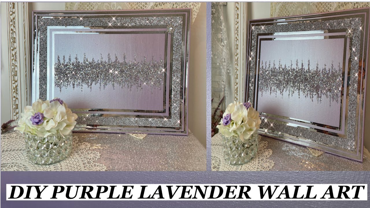 MAKE THIS Easy PURPLE LAVENDER Wall Art / Lavender Crushed Glass & Glitter