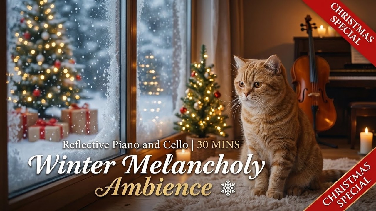 Reflective Piano and Cello | 30 MINS Winter Melancholy Ambience (4K Cinematic)