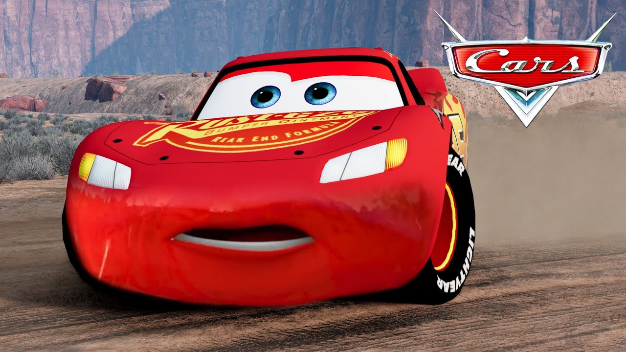 Lightning Mcqueen Crashes in Willy's Butte | Pixar BrickToons: Cars Remake | BeamNG.drive