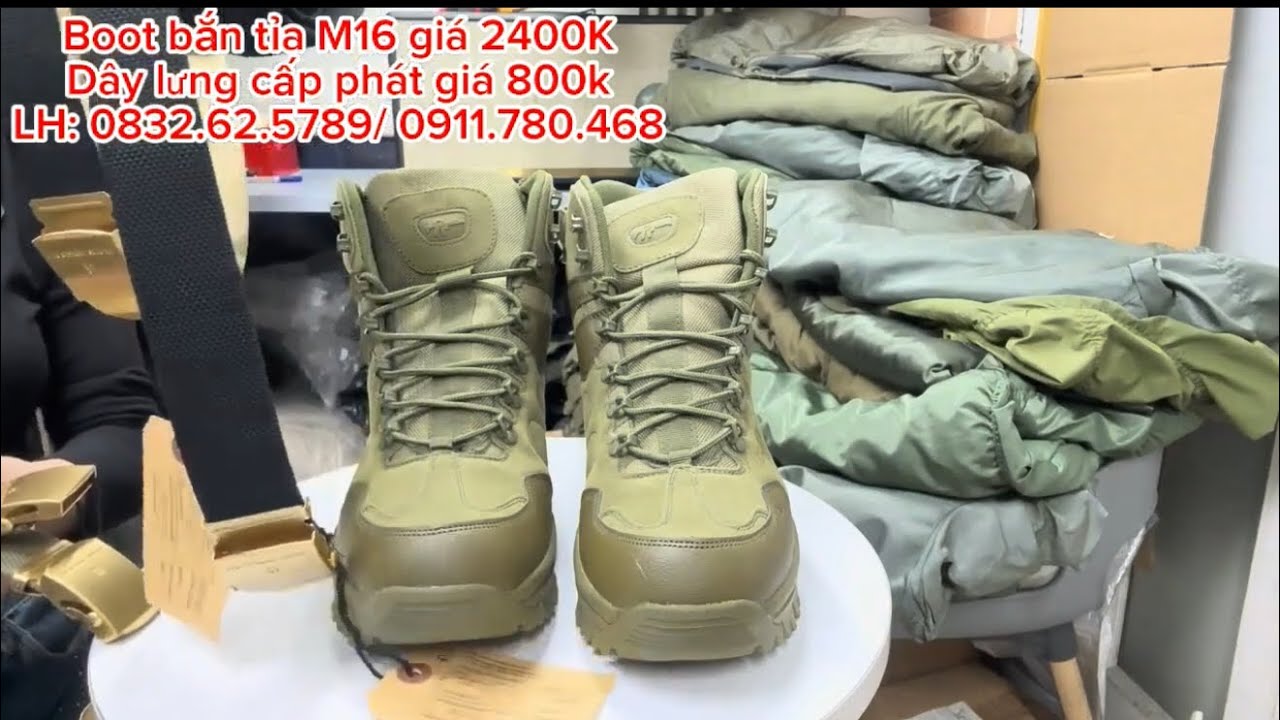 [24/2/26] ĐỒ LÍNH MỸ | BOOT BẮN TỈA M16 - DÂY LƯNG BỐ DÙ CẤP PHÁT | HÀNG MỚI 100% | 0911.780.468