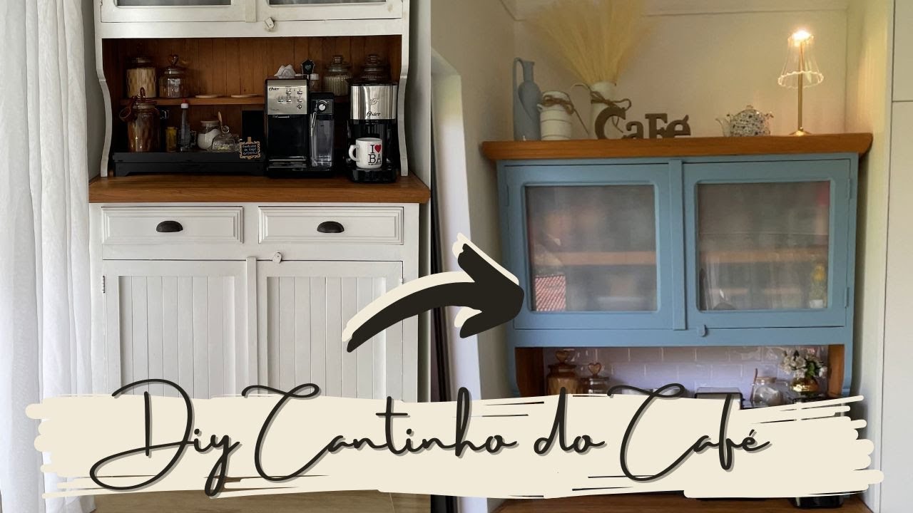 DIY PINTURA PREGUIÇOSA - Transformei o Cantinho do meu Café de forma rápida e prática