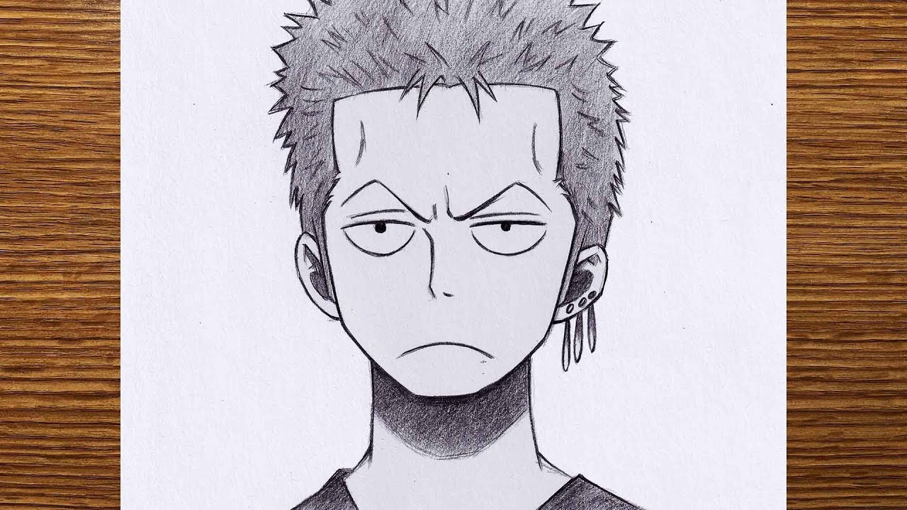 Easy anime sketch | how to draw Zoro | one piece art