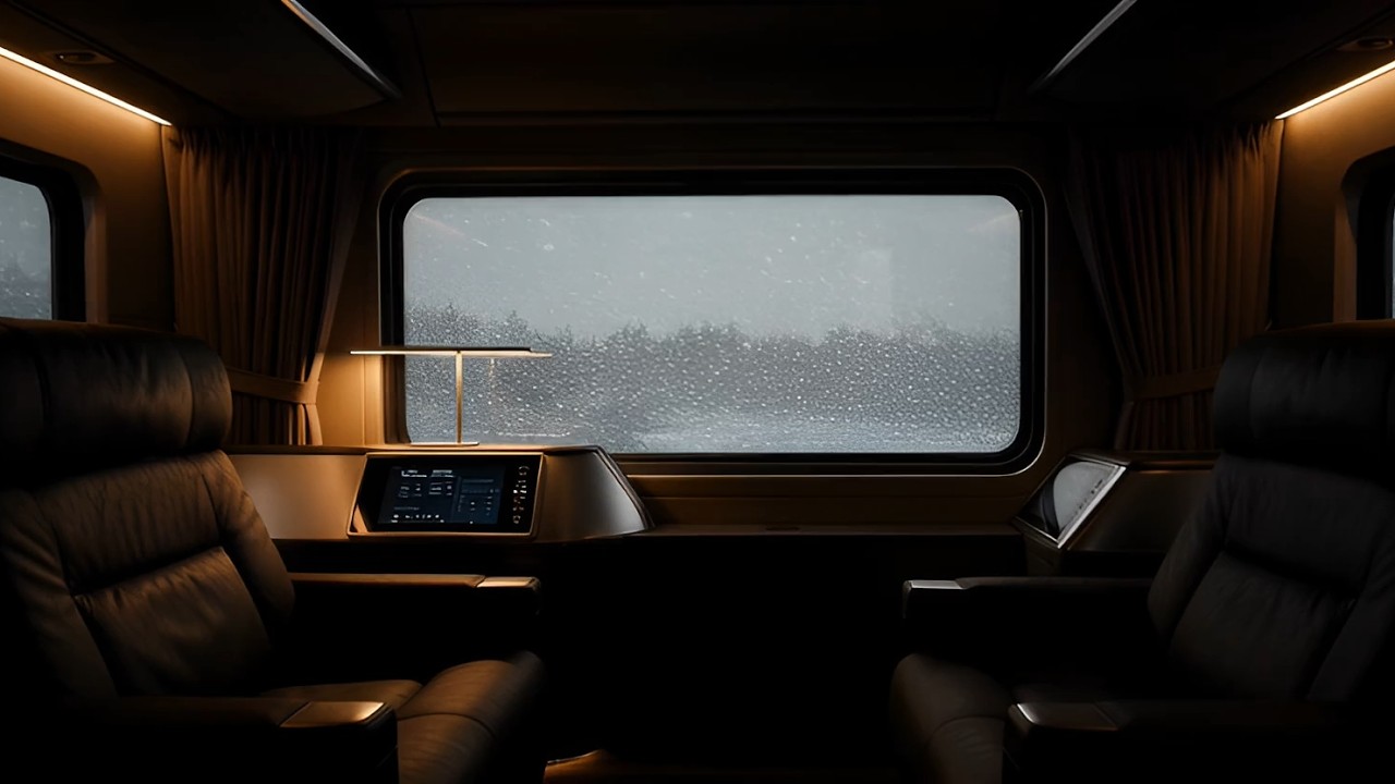 Heavy Snowstorm on a Luxury Train | Train Window White Noise for Deep Sleep ❄️