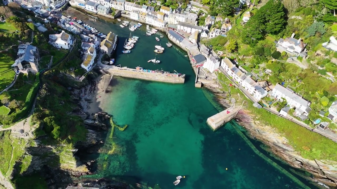 Polperro, Cornwall. 4k drone footage. Air 3