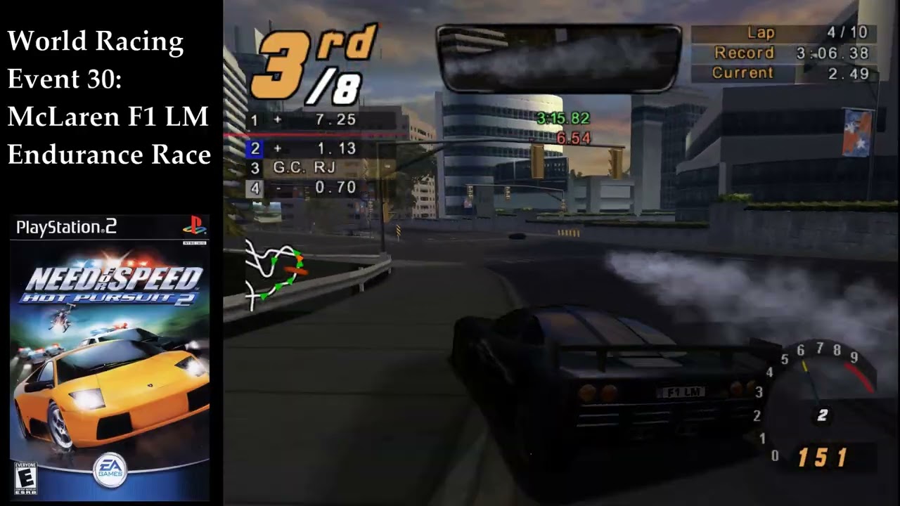 Need for Speed Hot Pursuit 2 (PS2) - World Racing - Event #30 - McLaren F1 LM Endurance Race