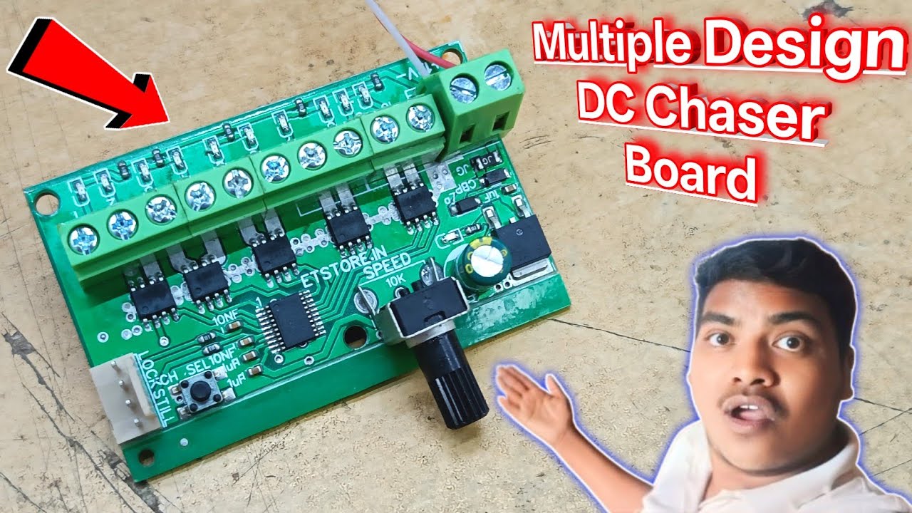 Chaser Circuit Board || Review & Testing || DC Design Chaser 10/8/6/4 Channel's 7-15V DC 8Amp Kit😲