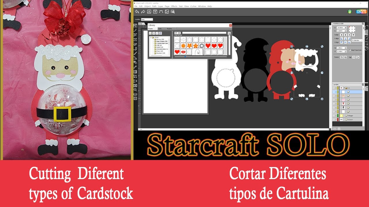 Diseñar Correa Santa, Ajustes Corte Diferentes Cartulinas/ Designing Santa's Belt,  Santa Candy Dome
