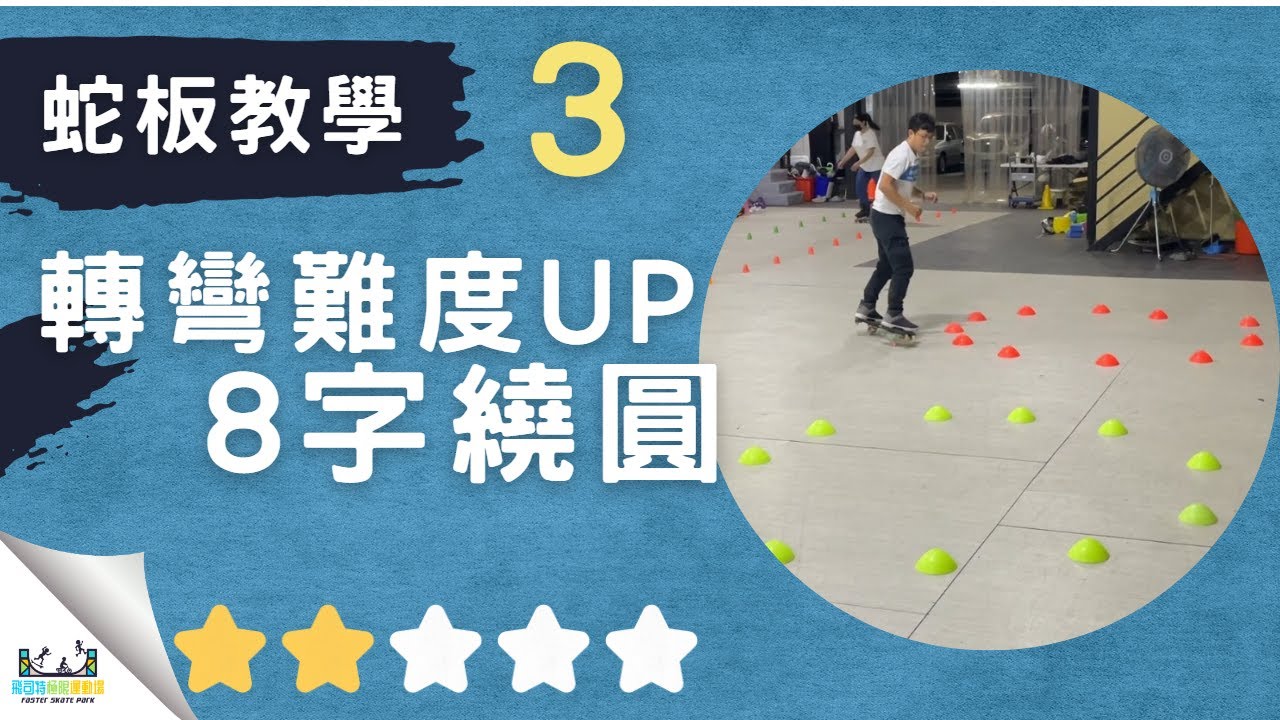 蛇板教學－第 3 集｜轉彎難度提升 -- 8字繞圓訓練 !｜兩個方向的轉彎都有練習到 !｜#飛司特蛇板教學｜