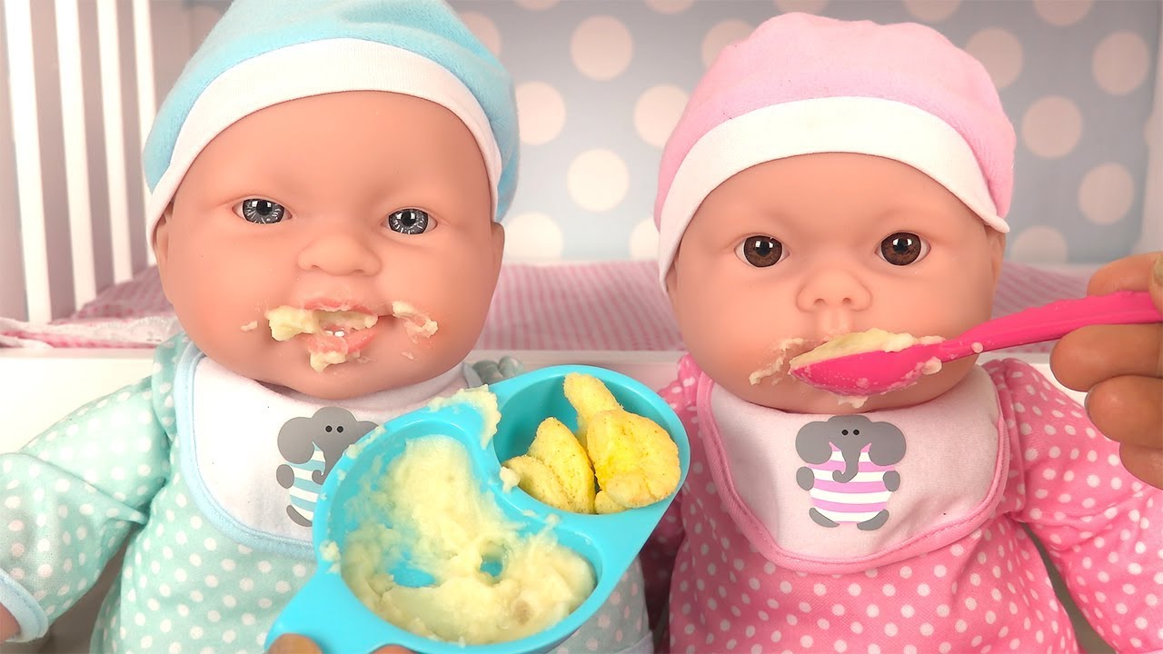 Routine du matin Poupons Morning Routine B&eacute;b&eacute; Mange sa Pur&eacute;e