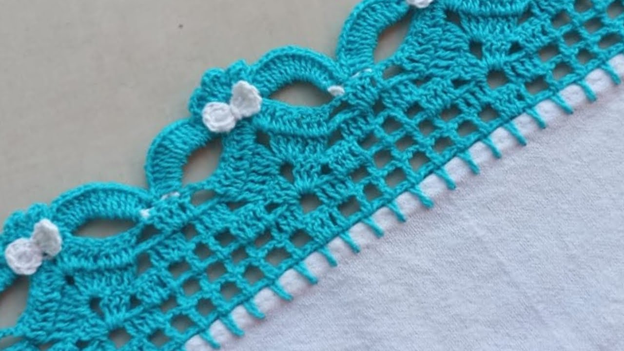 Bico de croche em pano de prato #618