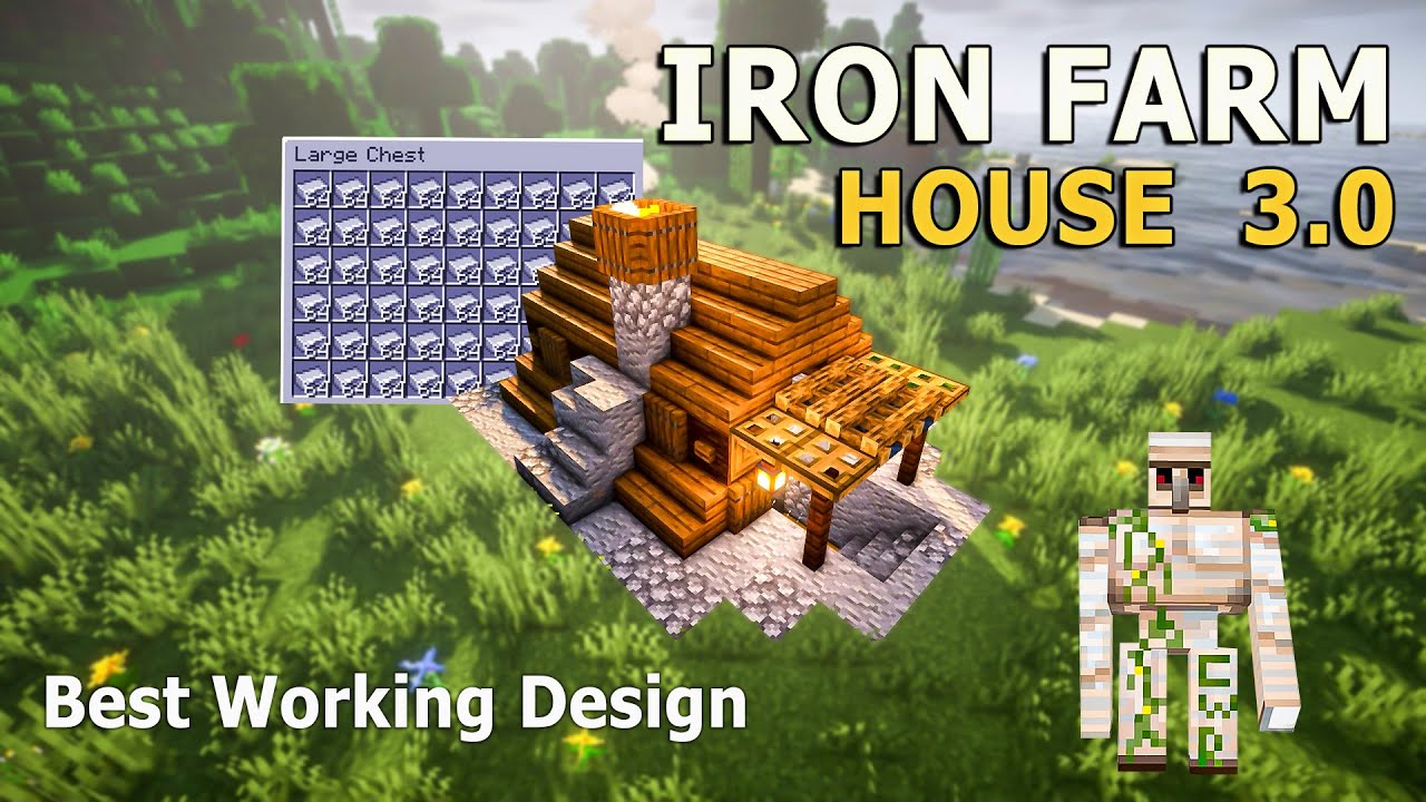 Minecraft Aesthetic | Iron Farm House 3.0 Tutorial