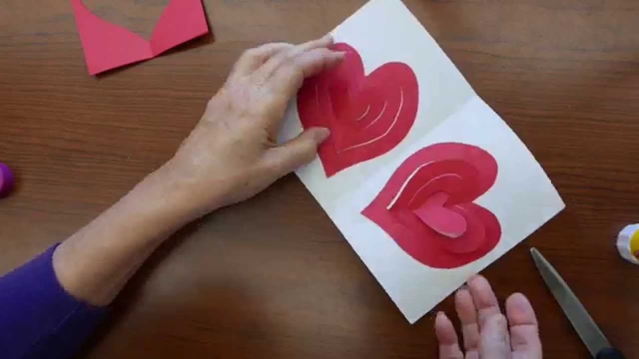 Valentine's Day Pop-up Greeting Card with a Double Spiral Heart