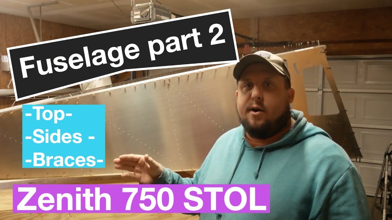 KITPLANES Zenith 750 STOL FUSELAGE BUILD PART 2! SIDES/TOP and Cross Brace to final rivet!