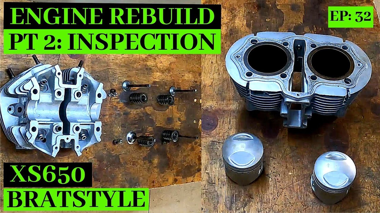 XS650 Brat Build Ep 32, Engine Rebuild Pt2: Inspection