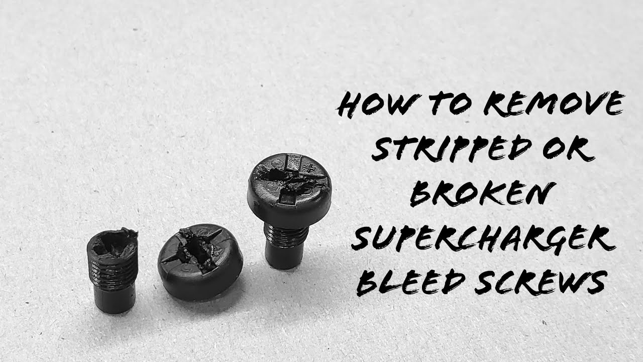 This is how you remove Stripped or Broken 3.0T Supercharger Bleed Screws