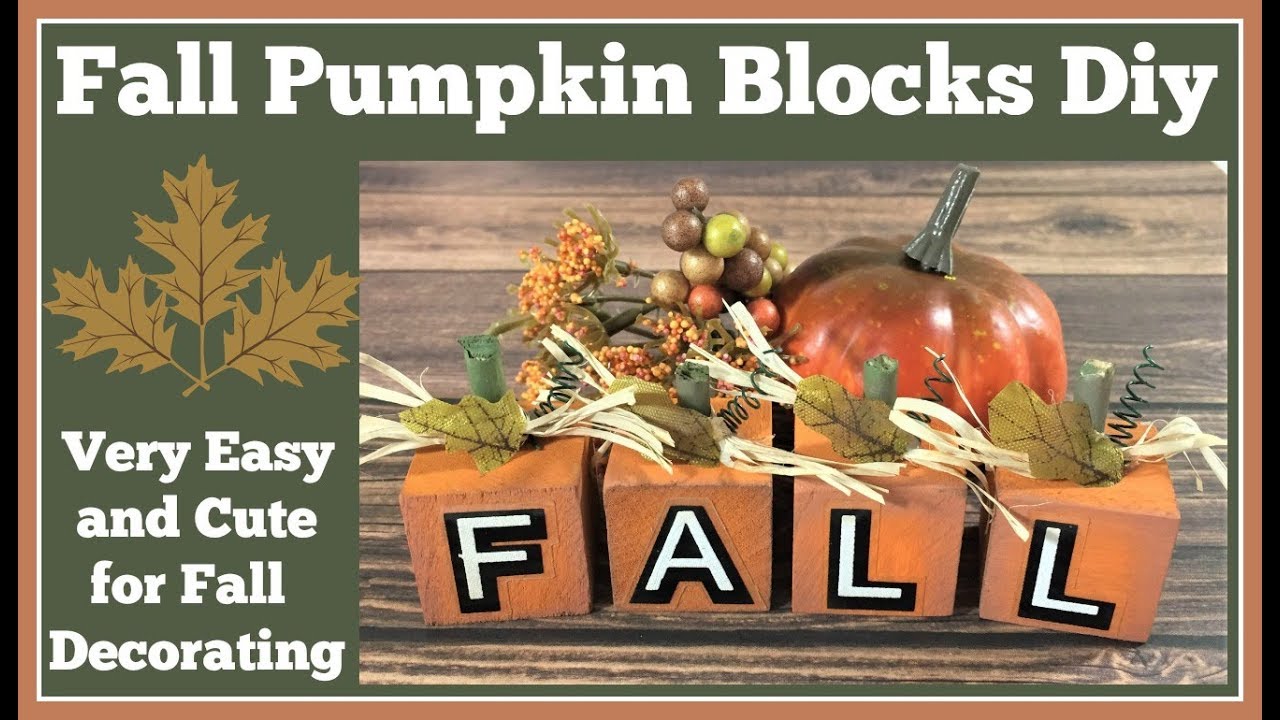 Fall Pumpkin Blocks Diy 🎃Really Easy and Cute