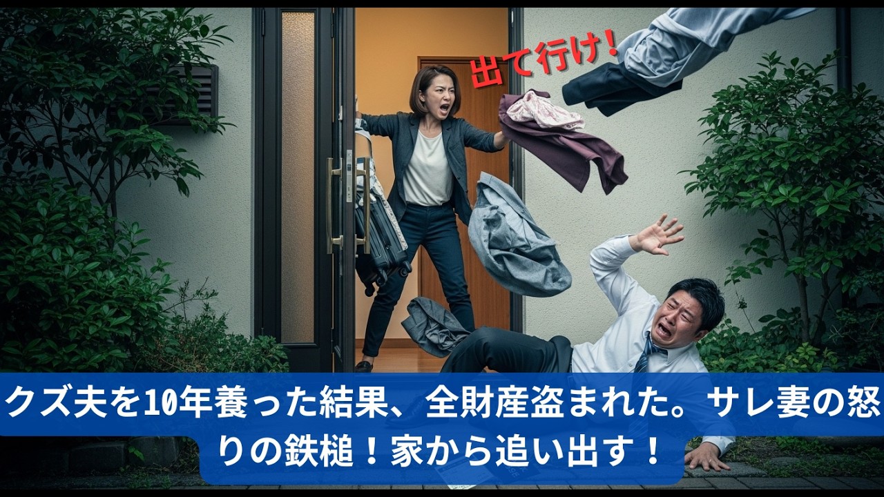 クズ夫を10年養った結果 全財産盗まれた サレ妻の怒りの鉄槌 家から追い出す！