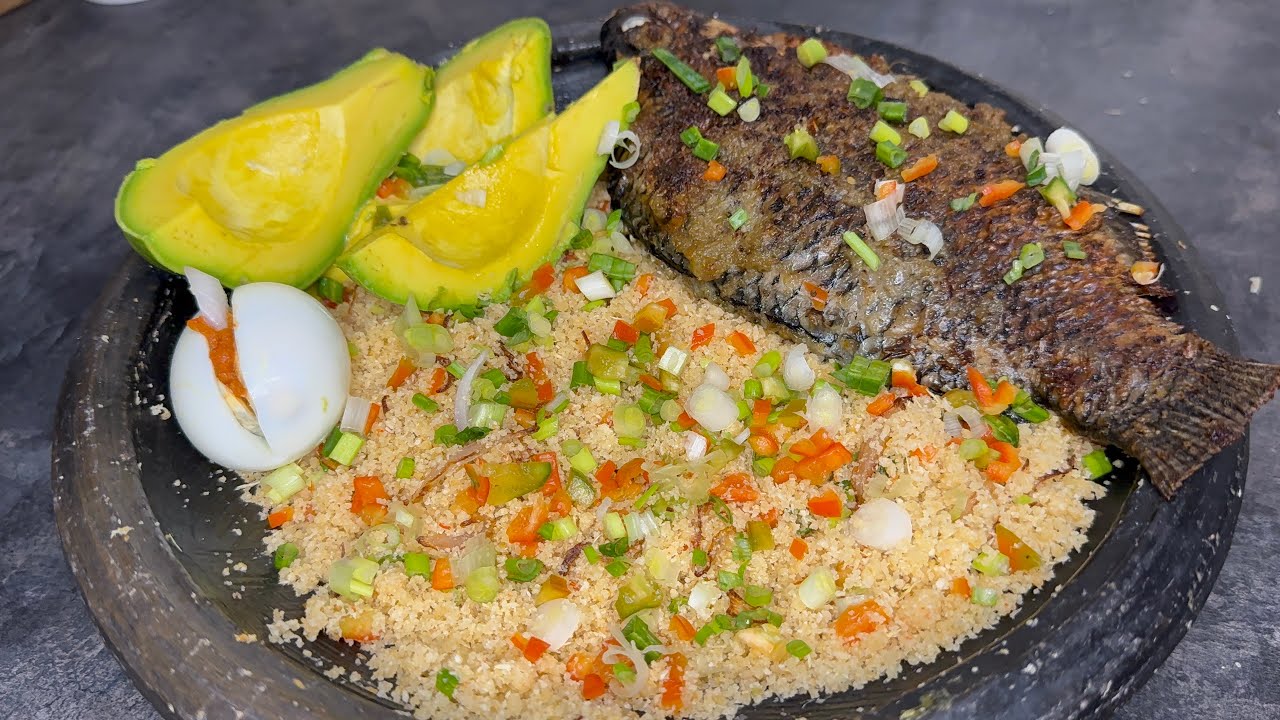 How To Make AUTHENTIC Garri Fortor with Grilled Tilapia | Easy To Make & Very Delicious🇬🇭