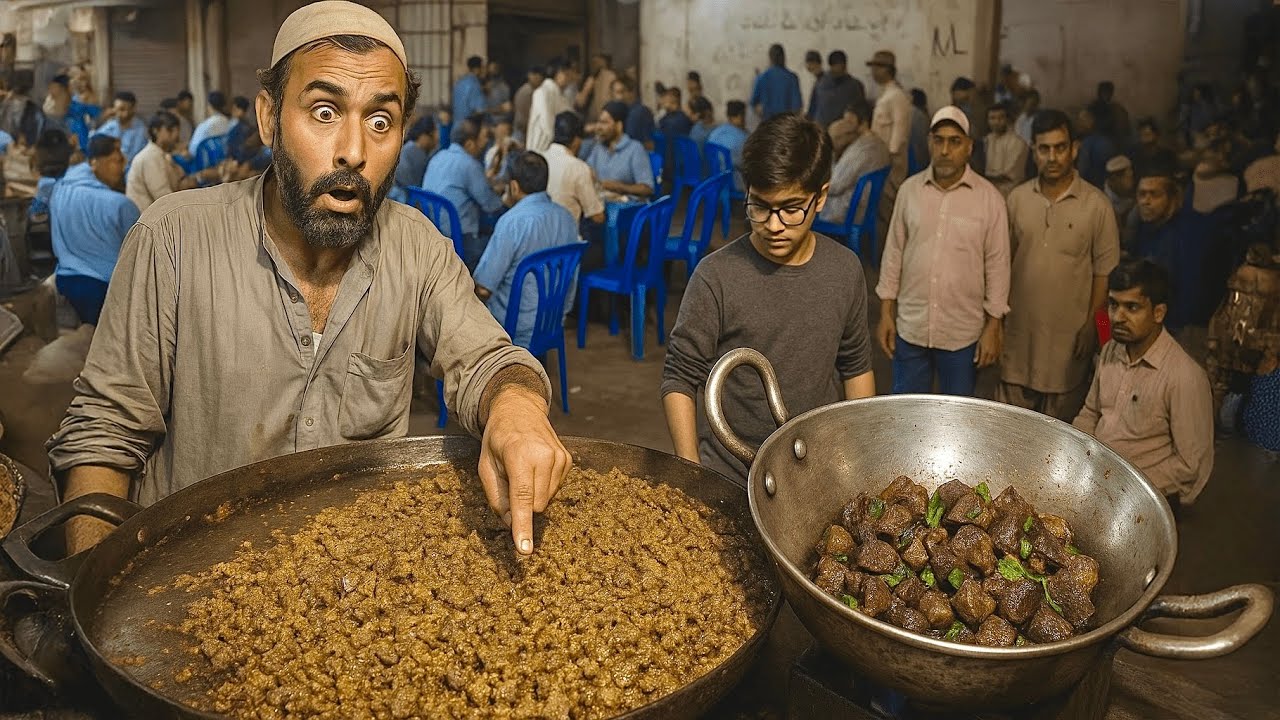 Shocking Amount of Kaleji Cooked on Giant Tawa! 😱 Karachi Street Food Legend 🇵🇰