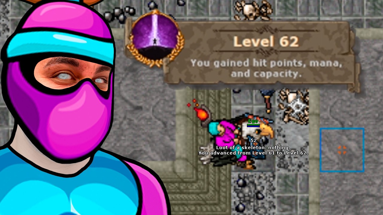 Upando LEVEL 62 no TIBIA em ROOKGAARD com Tudo Travando! 👾😭