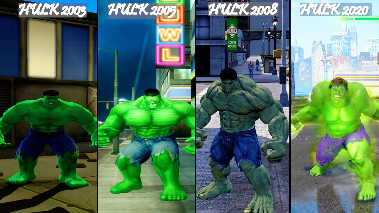 Hulk 2003 Vs Hulk 2005 Vs Hulk 2008 Vs Hulk 2020 Definitive Edition  | Comparison