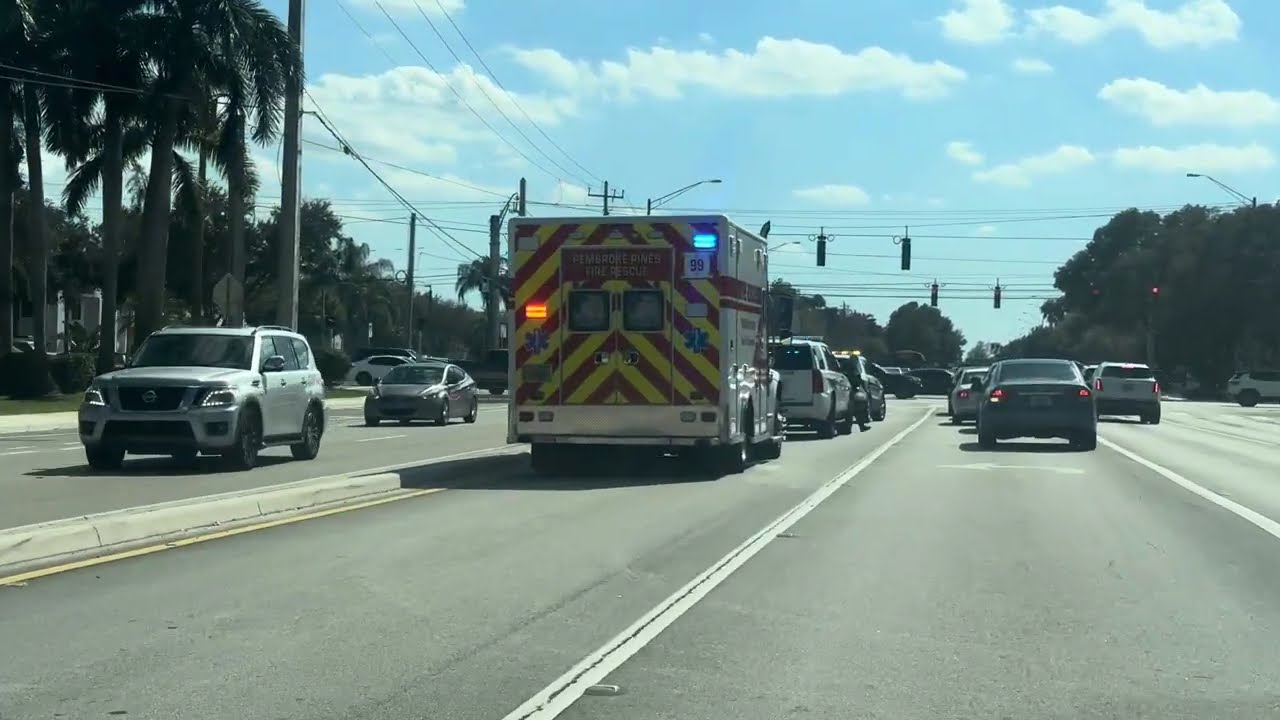 Pembroke Pines Fire Rescue And Police On Scene Motor Vehicle Accident