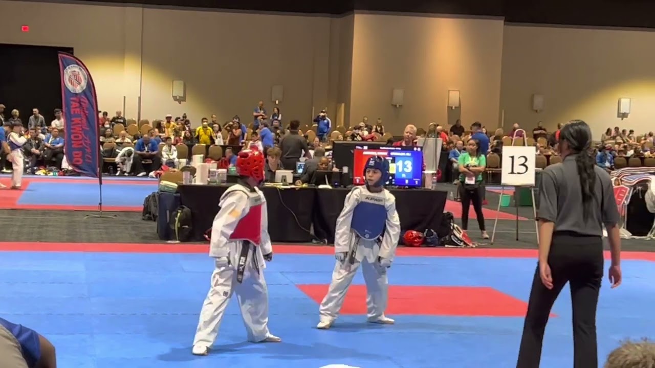 2022 AAU #taekwondo Olympic Sparring Nationals Highlights (10-11 youth Black Belt, -35K Division)