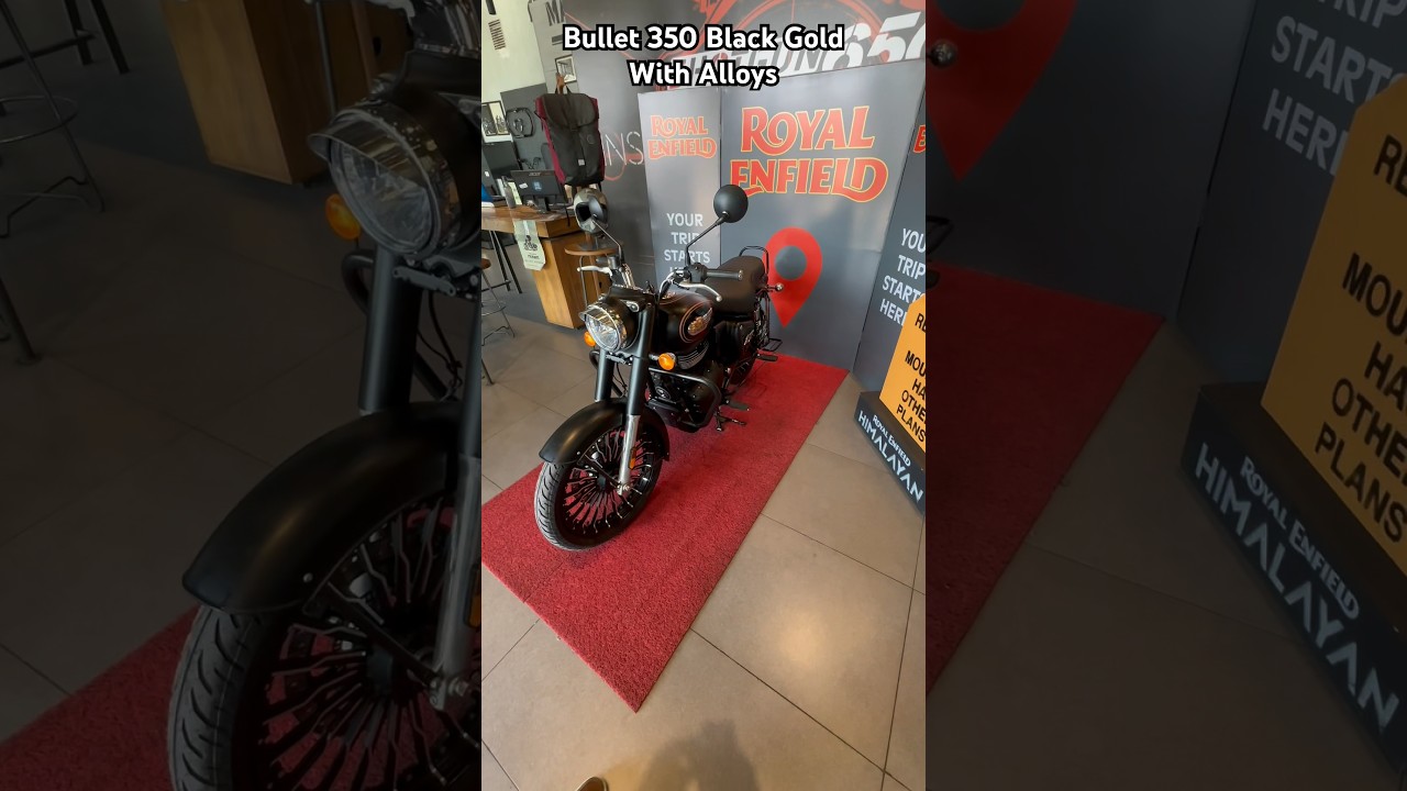 New Bullet 350 Black Gold With Alloy Wheels ❤️ #bullet350nextgen #royalenfield #bulletlovers