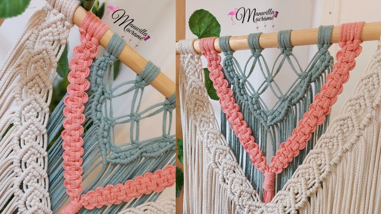اسهل جداريه للمبتدئين /Macrame wall for beginners /Manal Elmawardy ✨️