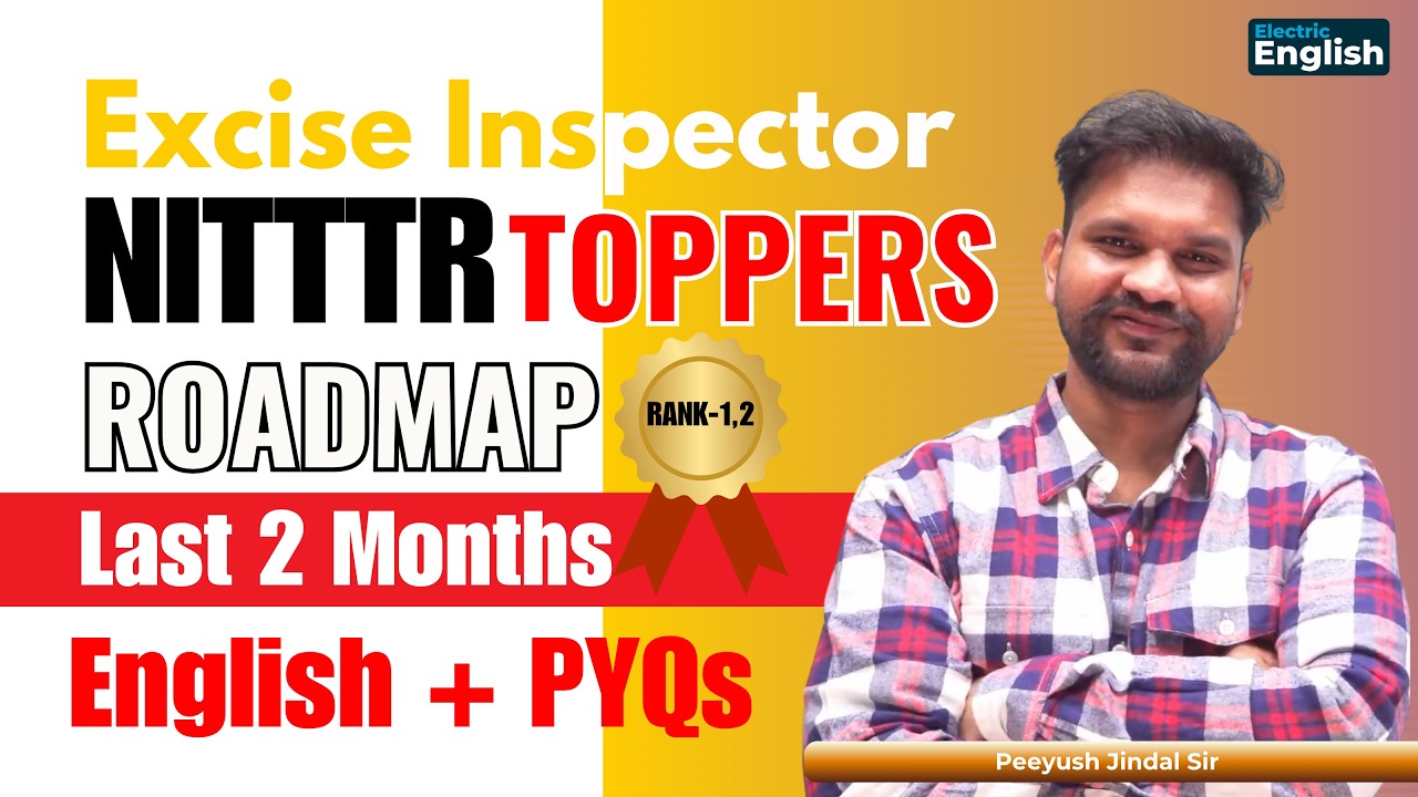 PSSSB NITTTR Excise Inspector English & PYQ Strategy | Learn From Toppers RoadMap | Electric English